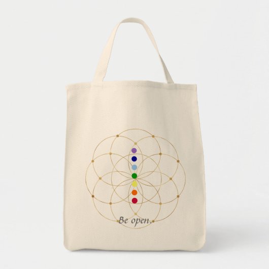 Open Chakra en Zaden van het leven Tote Bag (Voorkant)