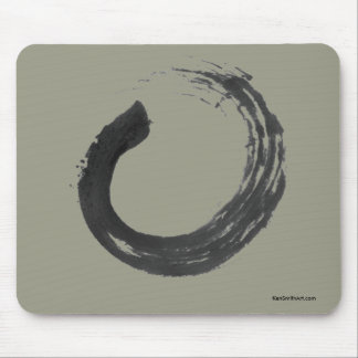 Open Circle Enso Zen Mousepad, Khaki Muismat
