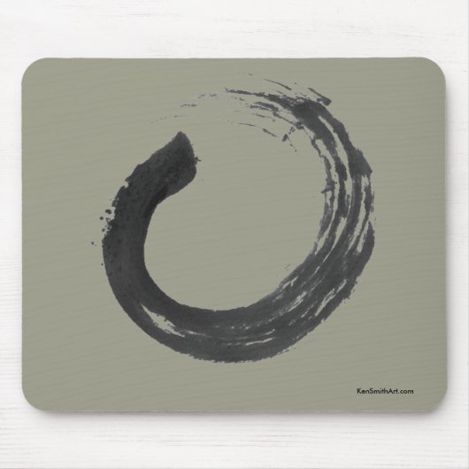 Open Circle Enso Zen Mousepad, Khaki Muismat (Voorkant)
