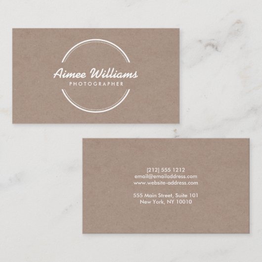 OPEN CIRCLE LOGO op TAN KARTON II Visitekaartje (Voorkant / Achterkant)
