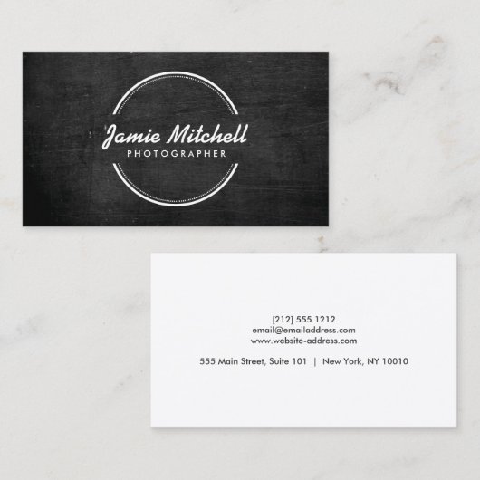 OPEN CIRCLE LOGO op ZWART HOUT Visitekaartje (Voorkant / Achterkant)