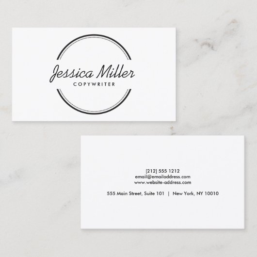 OPEN CIRKEL LOGO in ZWART & WIT Visitekaartje (Voorkant / Achterkant)