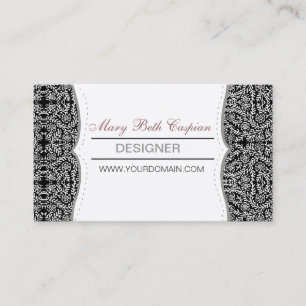 Open-Close Classic Floral Damask Pattern Motif Visitekaartje