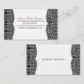 Open-Close Classic Floral Damask Pattern Motif Visitekaartje (Voorkant / Achterkant)