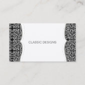 Open-Close Classic Floral Damask Pattern Motif Visitekaartje (Achterkant)
