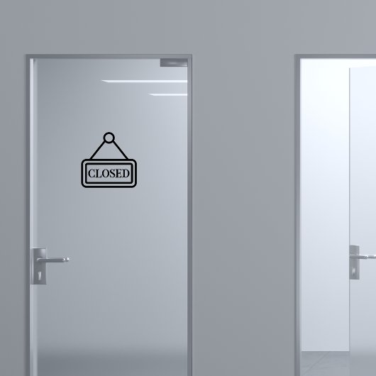 Open/Closed Deur Sticker