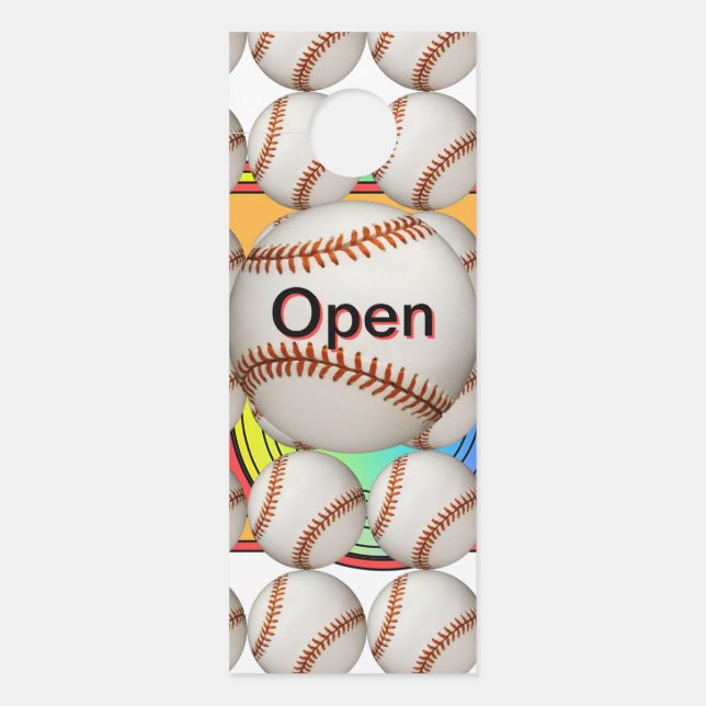  Open/Closed Honkbal  Deurhanger (Voorkant)