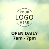 Open Daily Uw Eigen Logo Winkel Bord Raamsticker (Vel 3)