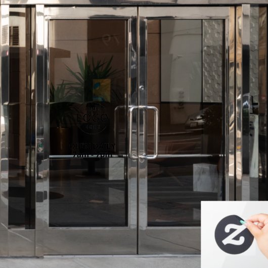 Open Daily Uw Eigen Logo Winkel Bord Raamsticker (Kantoordeur)