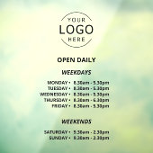 Open Daily Winkel Openingstijden Uw Logo Winkel Bo Raamsticker (Vel 3)