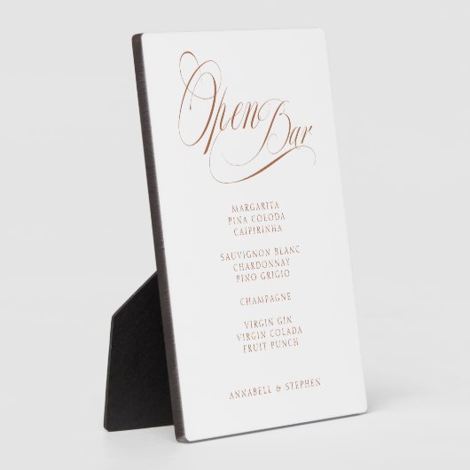 Open de bar! Modern, kalligrafie, wit Fotoplaat (Zijkant)