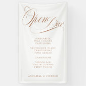 Open de bar! Modern, kalligrafie, wit Spandoek (Verticaal)