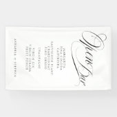 Open de bar! Modern, kalligrafie, wit Spandoek (Horizontaal)