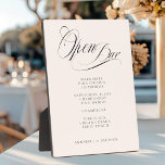 Open de bar! Moderne, kalligrafie, beige Fotoplaat<br><div class="desc">"Open Bar" Modern,  Kalligrafie,  Beige,  Wedding Drink Menu Sign. Gepersonaliseerd in minuten. Voeg uw gegevens toe en u kunt het lettertype,  de kleur,  de grootte en de positie afzonderlijk selecteren door op "Meer personaliseren" te klikken.</div>