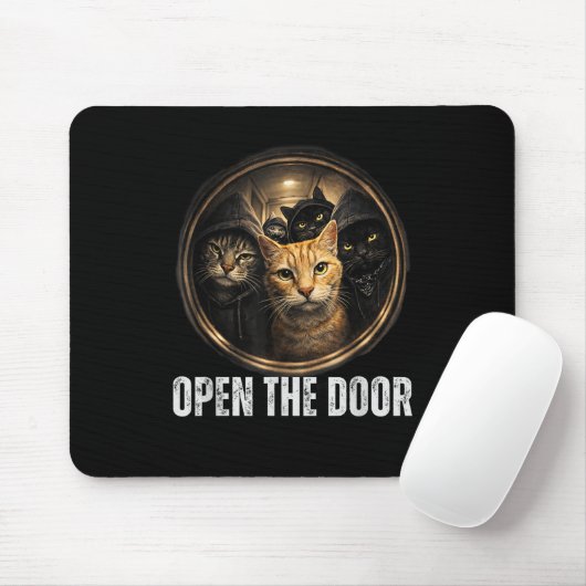 Open De Deur Grappige Kat Meme Kat Gang Humor Ontw Muismat (Met muis)