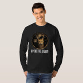 Open De Deur Grappige Kat Meme Kat Gang Humor Ontw T-shirt (Voorkant volledig)