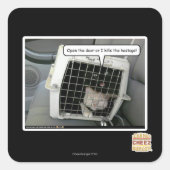 Open de deur vierkante sticker (Voorkant)