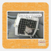 Open de deur vierkante sticker (Voorkant)