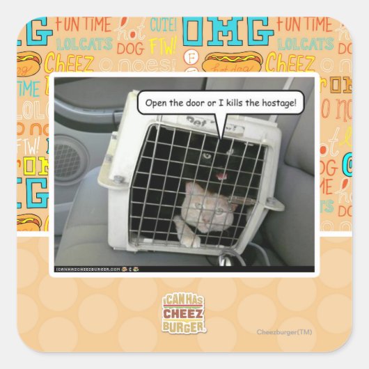 Open de deur vierkante sticker (Voorkant)