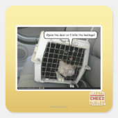 Open de deur vierkante sticker (Voorkant)