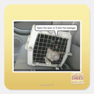 Open de deur vierkante sticker