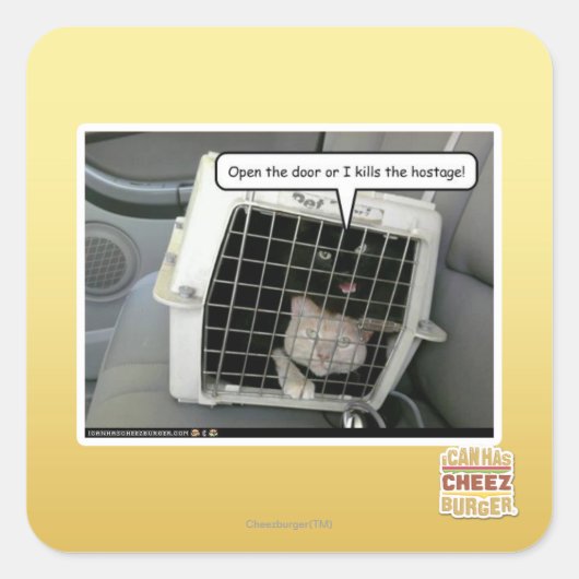 Open de deur vierkante sticker (Voorkant)