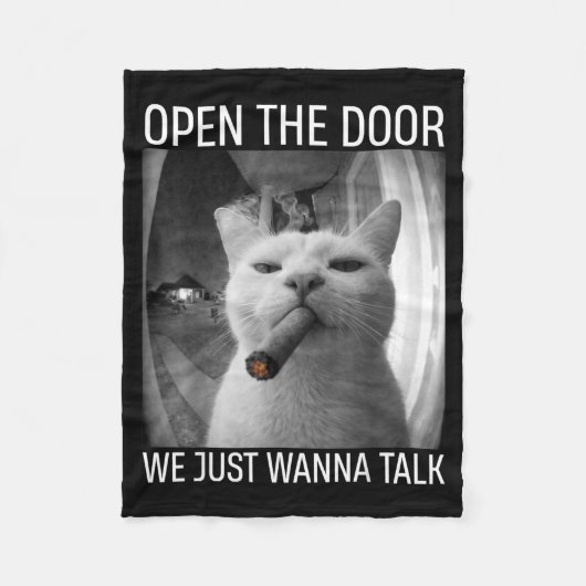 Open de deur we willen grappig over gangster kat m fleece deken (Voorkant)