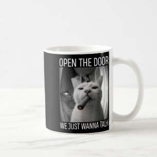 Open de deur we willen grappig over gangster kat m koffiemok