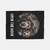 Open De Deur Zombie Honden Grappige Halloween Hond Fleece Deken (Voorkant (Horizontaal))