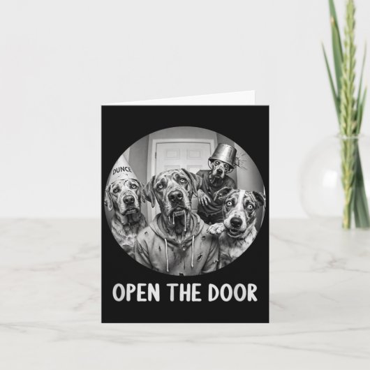 Open De Deur Zombie Honden Grappige Halloween Hond Kaart (Voorkant)