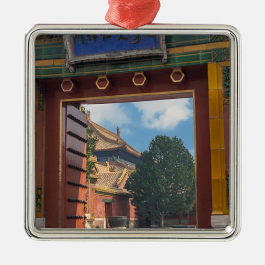 Open deur in de verboden stad - Beijing, China Metalen Ornament (Voorkant)