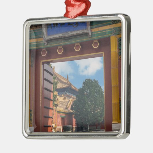 Open deur in de verboden stad - Beijing, China Metalen Ornament (Links)