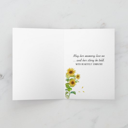 Open deur met zonnebloemveld kaart (Binnen)