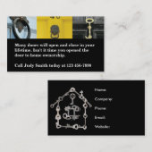 Open deur naar eigen eigendom onroerend goed visitekaartje (Voorkant / Achterkant)