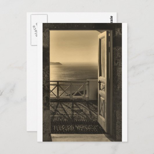Open deur-Retro Briefkaart (Voorkant / Achterkant)