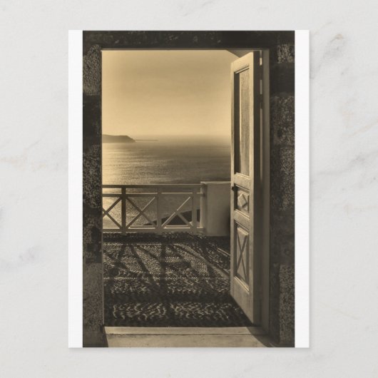 Open deur-Retro Briefkaart (Voorkant)