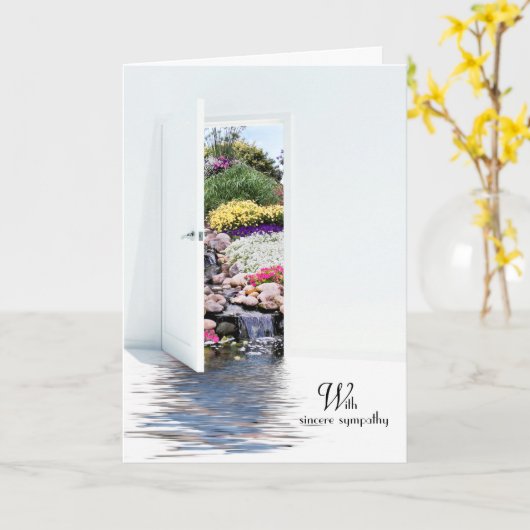 Open deur sympathie kaart (Gele Bloem)