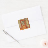 Open deur, zonnige impressionist interieur Anna An Vierkante Sticker (Envelop)