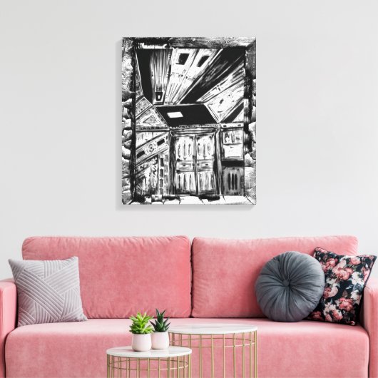 Open deuren canvas afdruk (Insitu (Woonkamer))