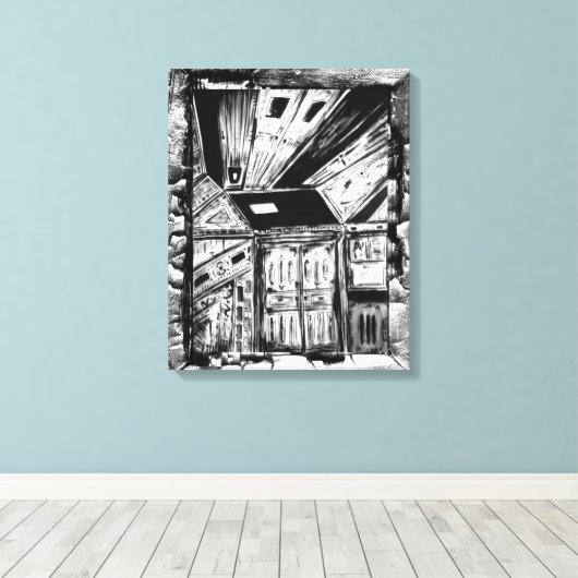 Open deuren canvas afdruk (Insitu (Houten vloer))