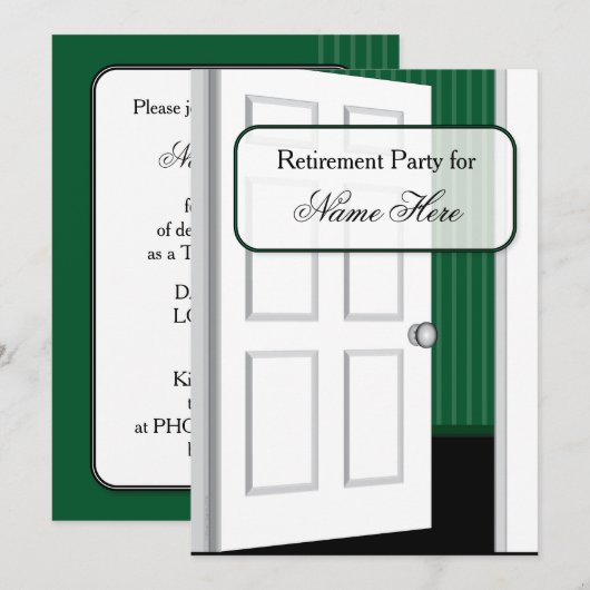 Open Deuren Pensioenpartij Kaart (Voorkant / Achterkant)