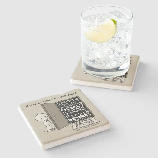 Open deuren stenen onderzetter (Zijkant)