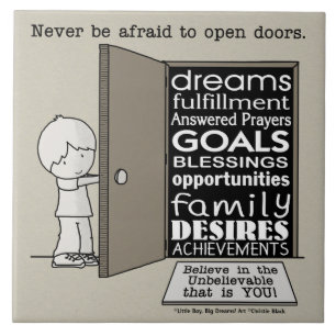 Open deuren tegeltje