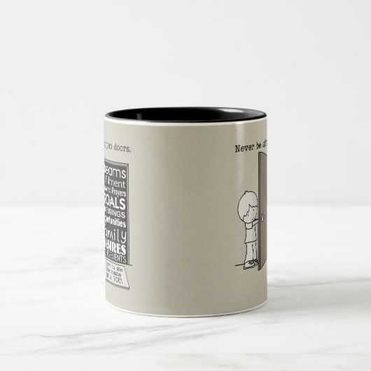 Open deuren tweekleurige koffiemok (Center)