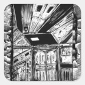 Open deuren vierkante sticker (Voorkant)