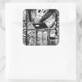 Open deuren vierkante sticker (Tas)