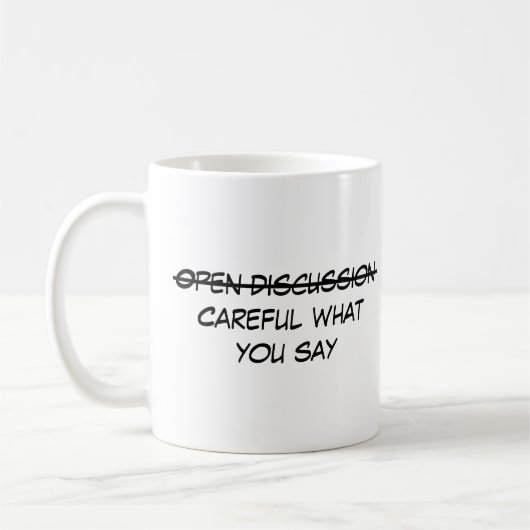 Open discussie koffiemok (Links)