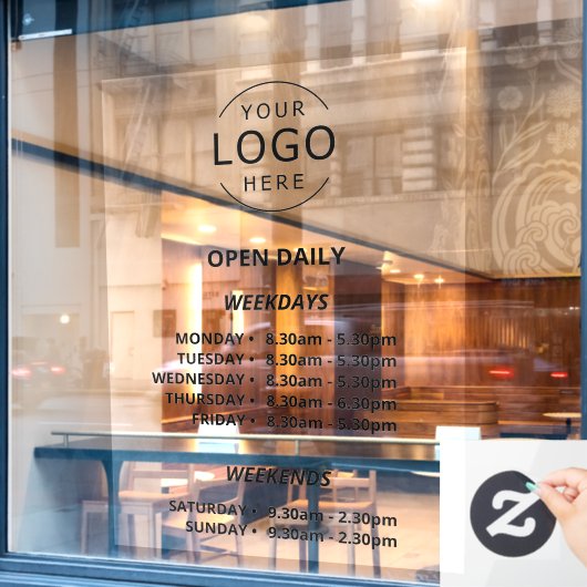 Open Diverse Winkeluren Uw Logo Winkel Bord Raamsticker (Cafe Raam)