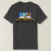 Open een boek Open een deur T-shirt (Design voorkant)