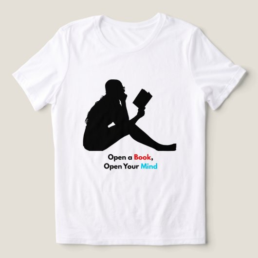 Open een boek, open je geest – Lezer ontwerp Tri-Blend Shirt (Design voorkant)